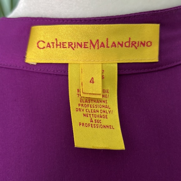 Catherine Malandrino Purple Wrap Blouse Size 4 - Picture 7 of 8